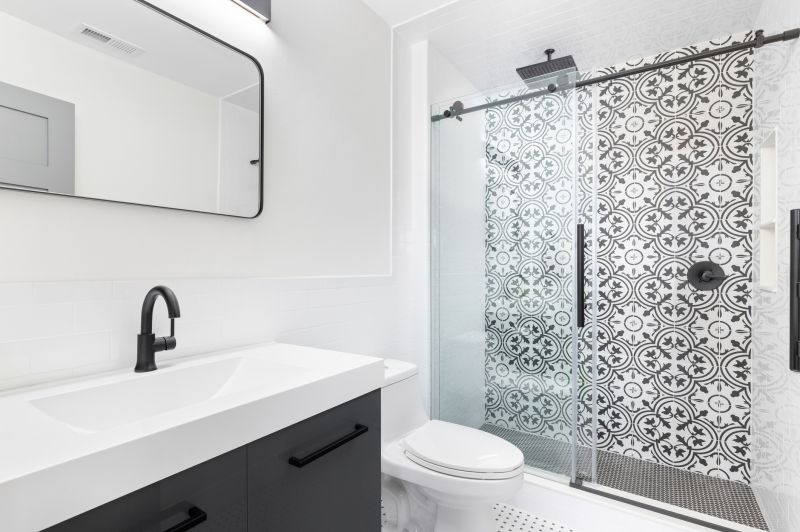 Compact Shower with Tiled Walls